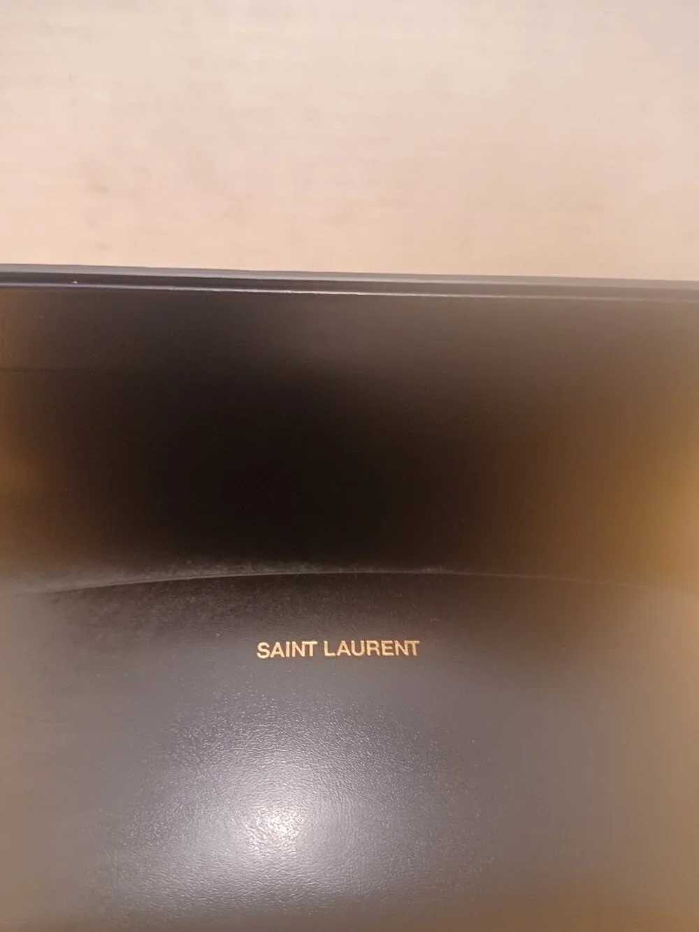 Saint Laurent Black Leather Eyeglass Case